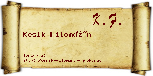 Kesik Filomén névjegykártya